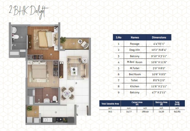 2 BHK Apartment at Shapoorji Pallonji Joyville Phase 3, Sector 102 – for Sale