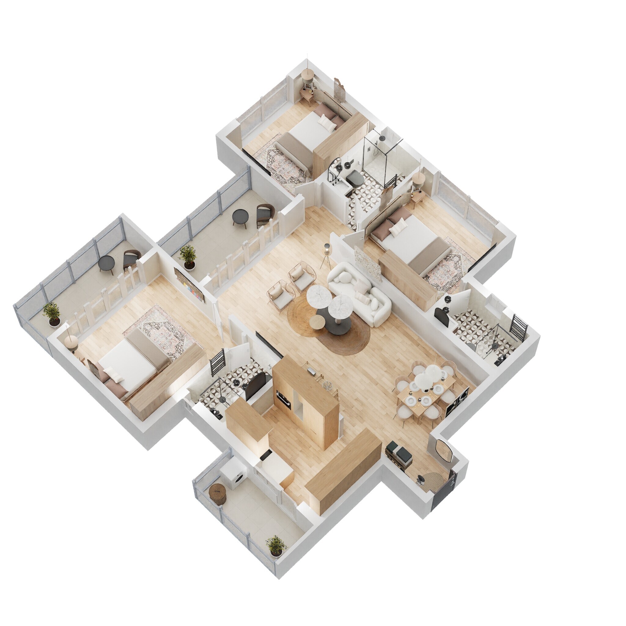 Floor plan of 3 BHK 1692 Sq. Ft. Apartment in Shapoorji Pallonji Joyville Phase 3, Gurgaon