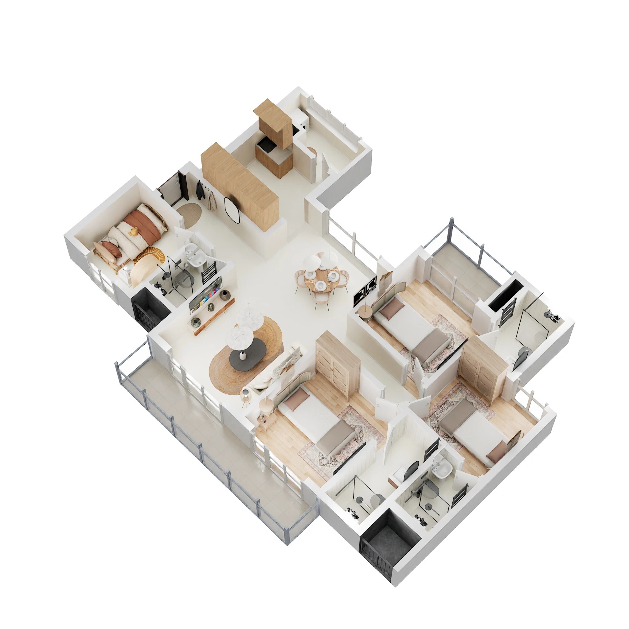 Floor plan of 4 BHK 2180 Sq. Ft. Apartment in Shapoorji Pallonji Joyville Tower Crown, Gurgaon