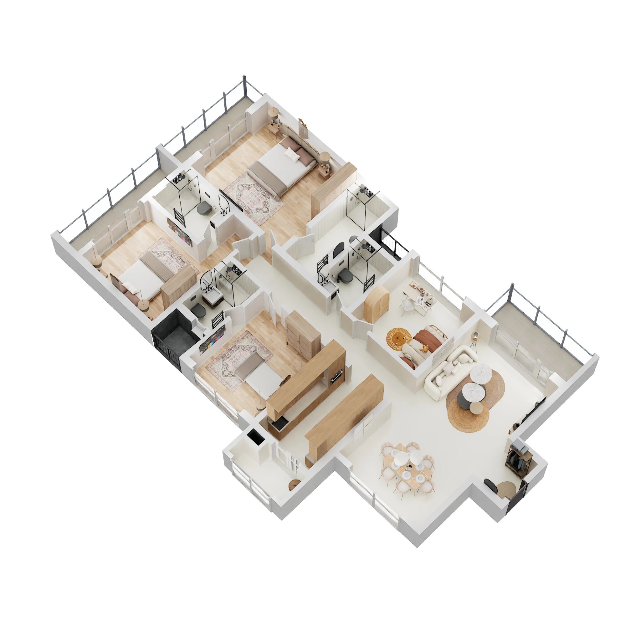 Floor plan of 4 BHK 2162 Sq. Ft. Apartment in Shapoorji Pallonji Joyville Tower Crown, Gurgaon