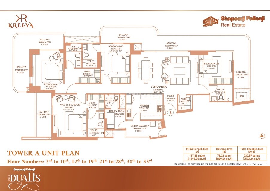 Other, shapoorji-pallonji-the-dualis 4 Bedroom 3301 Sq.Ft. Apartment In Sector 46 Gurgaon 9720647