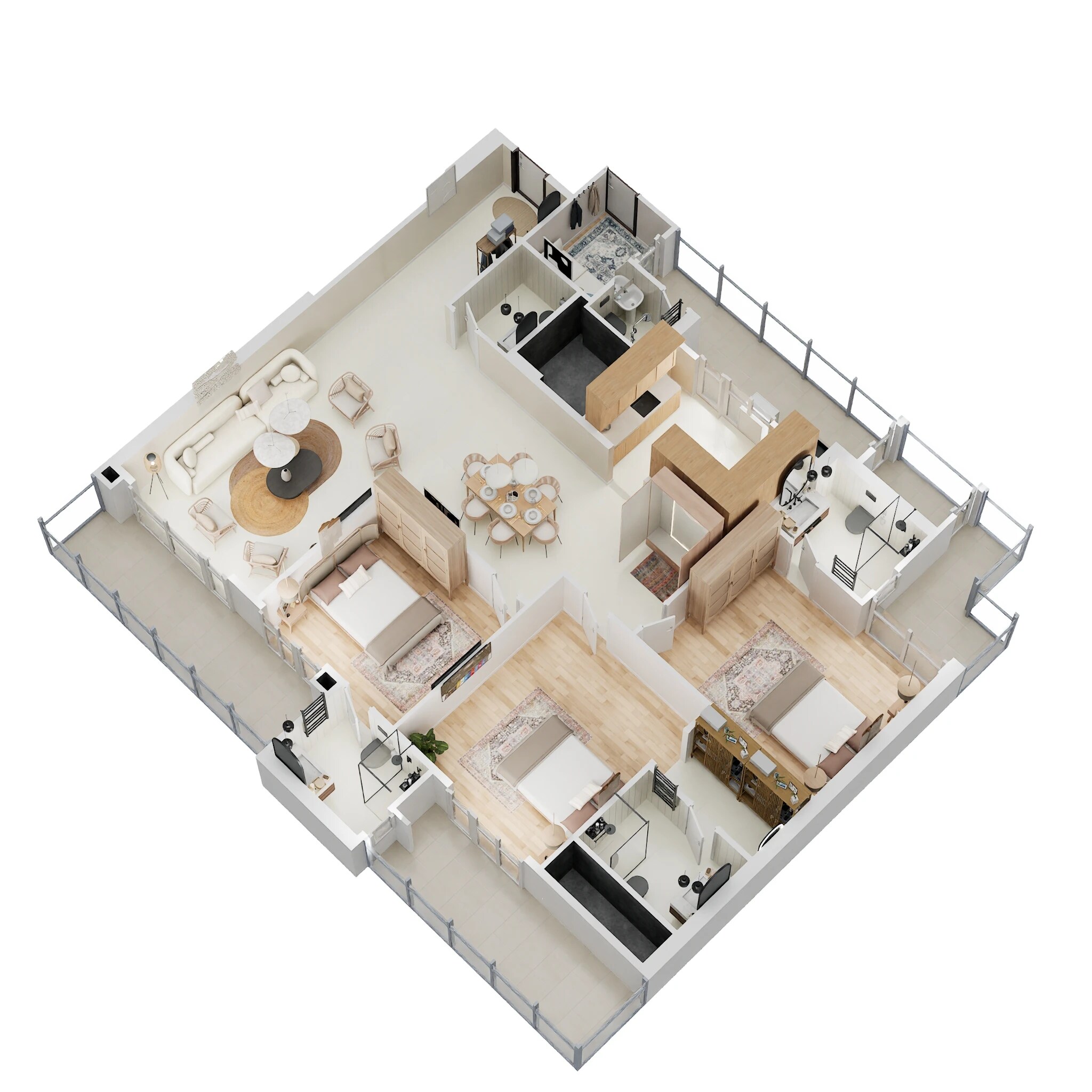 Floor plan of 3 BHK 2580 Sq. Ft. Apartment in Shree Vardhman Ambrosia, Gurgaon