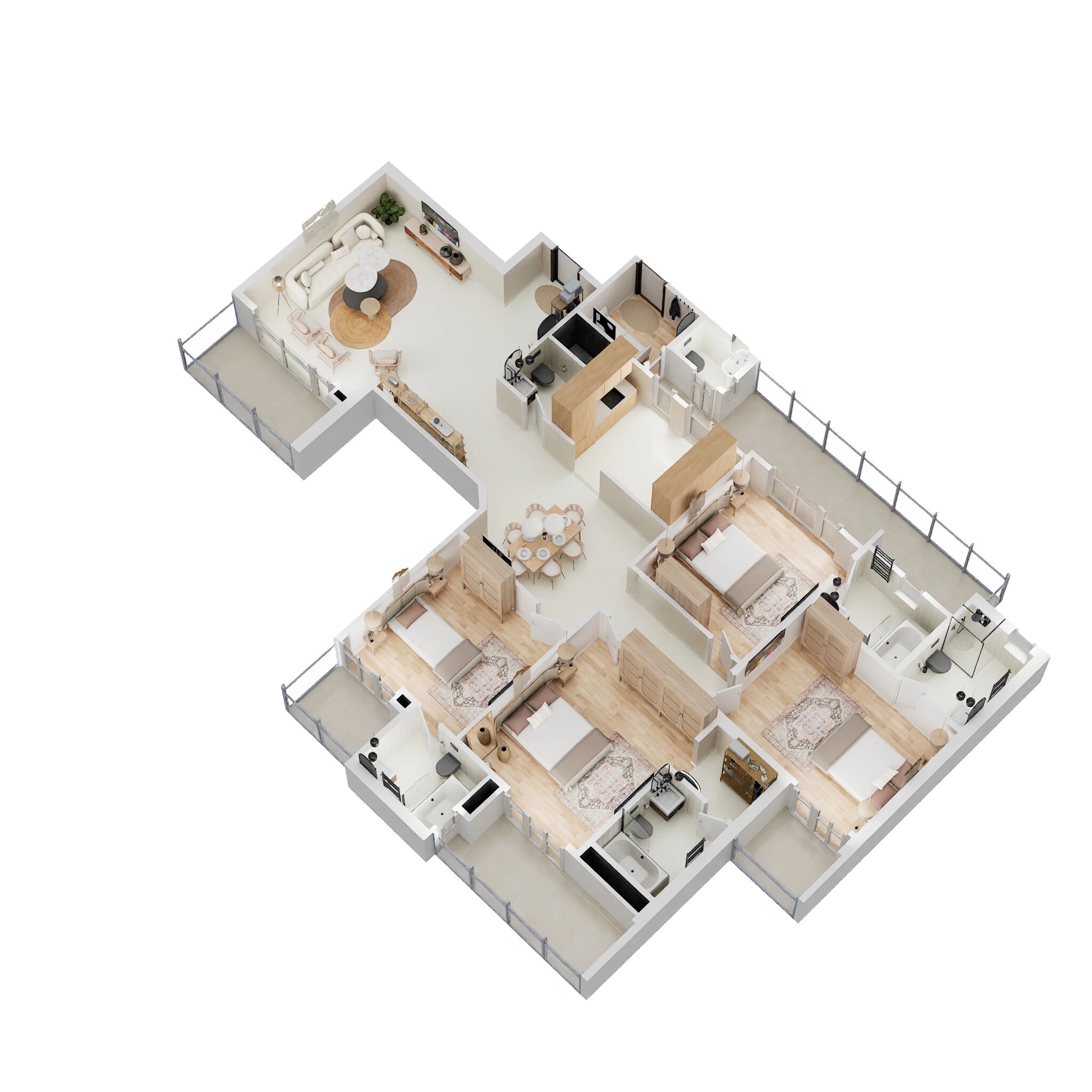 Floor plan of 4 BHK 2870 Sq. Ft. Apartment in Shree Vardhman Ambrosia, Gurgaon