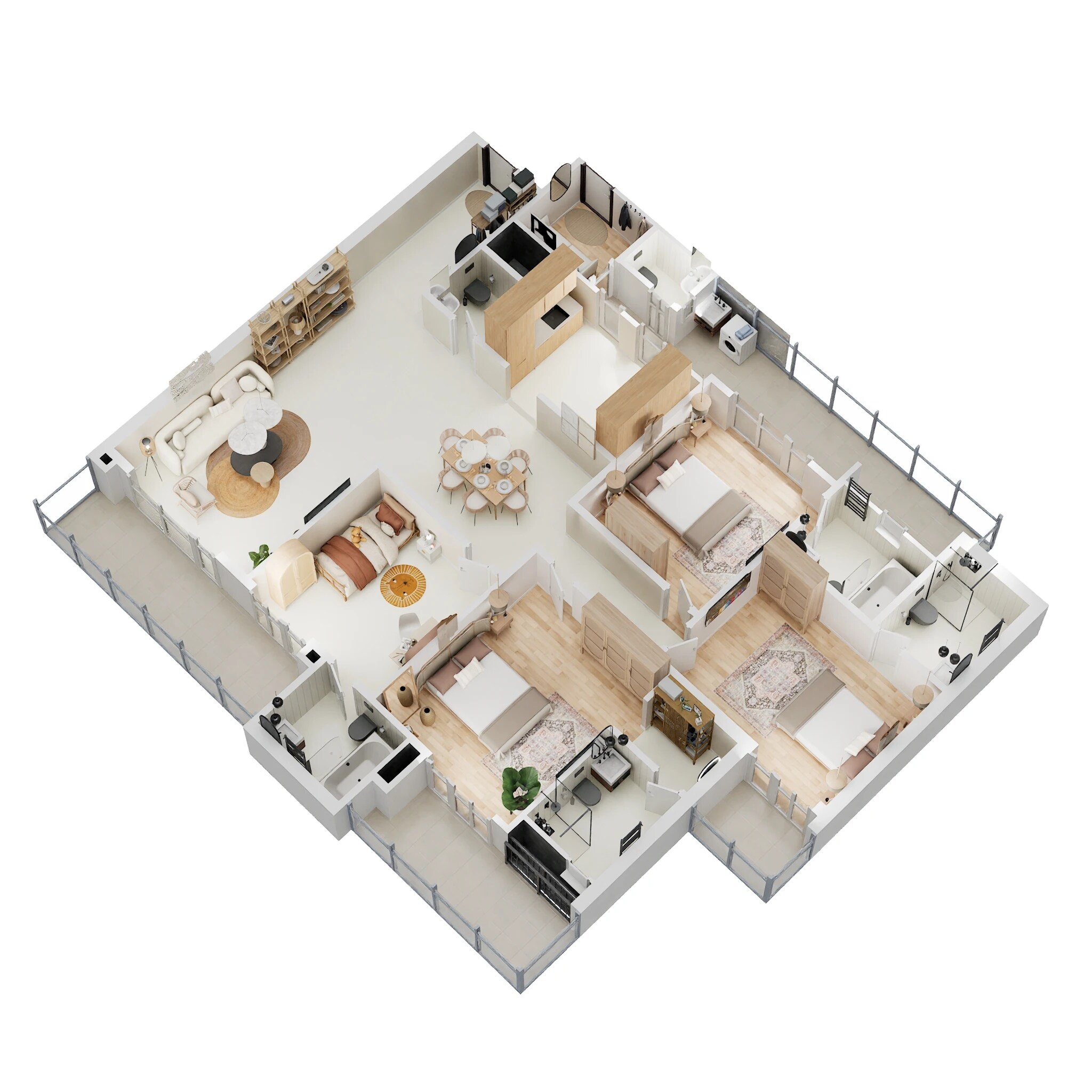 Floor plan of 4 BHK 2880 Sq. Ft. Apartment in Shree Vardhman Ambrosia, Gurgaon