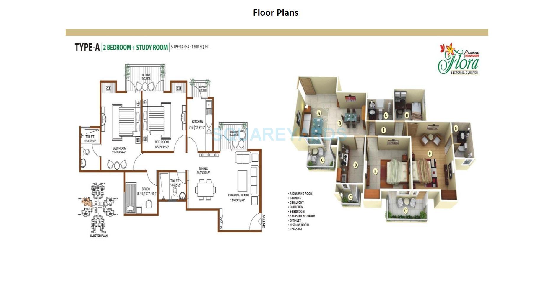 Other, shree-vardhman-flora 2 Bedroom 720 Sq.Ft. Apartment In Sector 90 Gurgaon 9752682