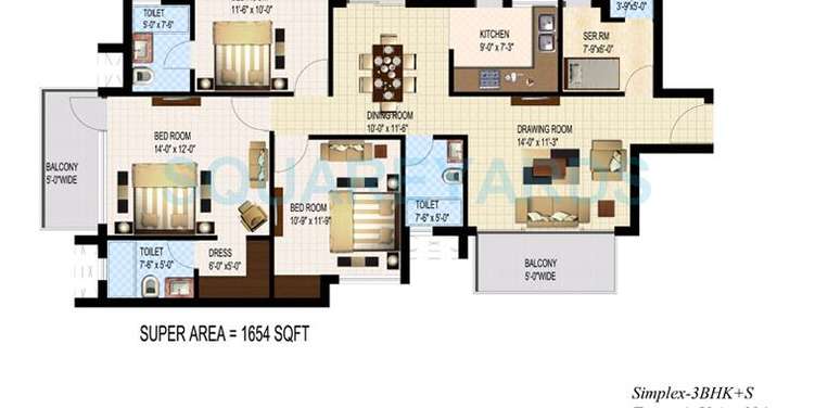 sidhartha ncr green apartments apartment 3bhk sq 1654sqft 1