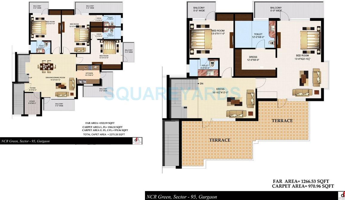 Floor plan of 5 BHK 3745 Sq. Ft. Ind Floor in Sidhartha NCR Green, Gurgaon
