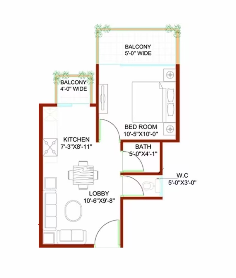 1 BHK 400 Sq. Ft. Apartment in Signature Global Andour Height