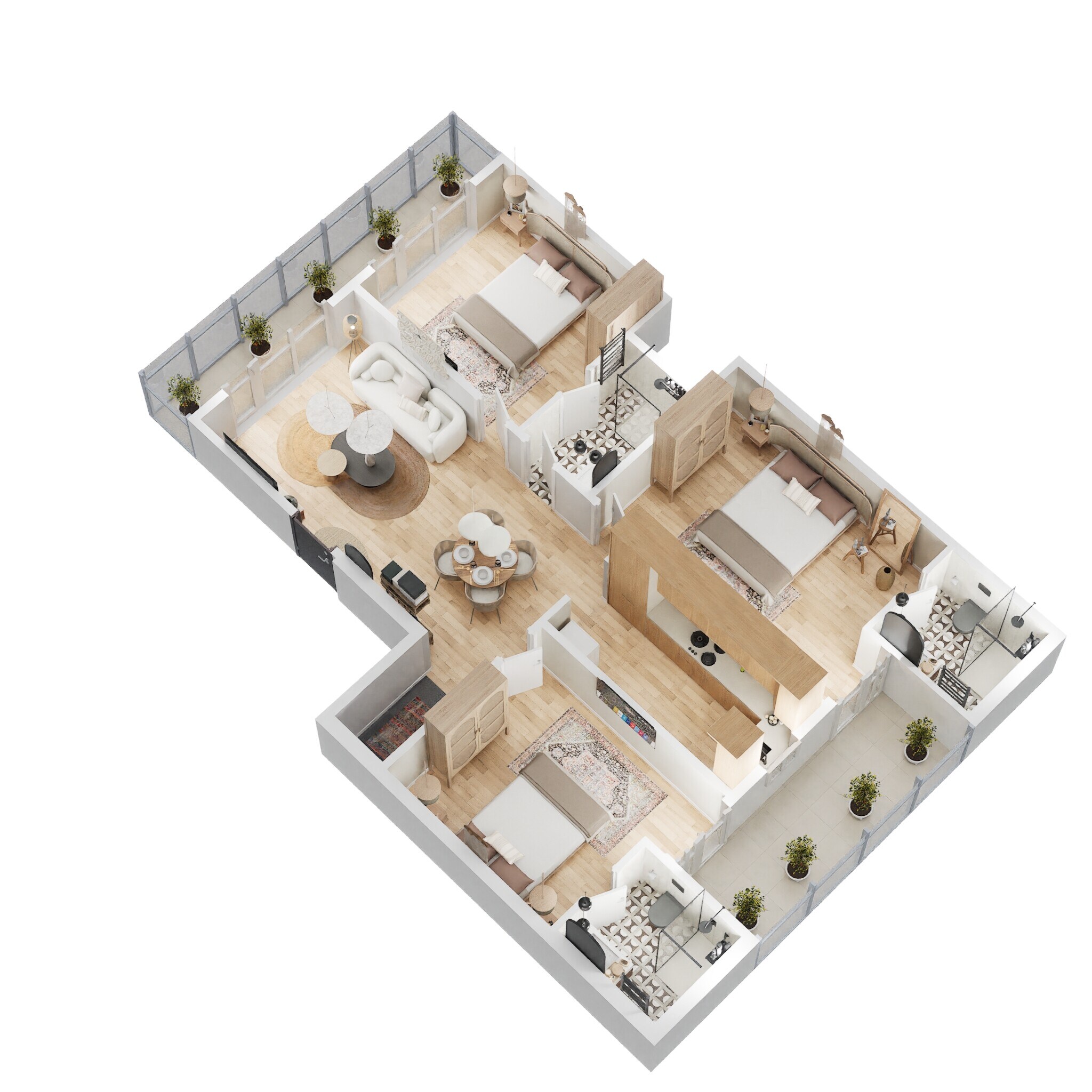 Floor plan of 3 BHK 1470 Sq. Ft. Ind Floor in Signature Global City 63A, Gurgaon