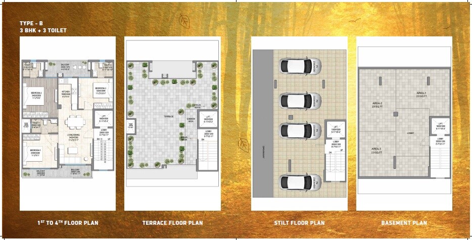 3 BHK 1325 Sq. Ft. Apartment