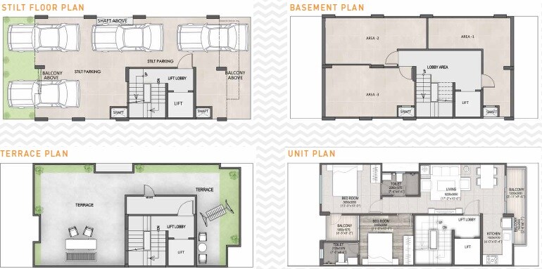 Floor plan of 2 BHK 1190 Sq. Ft. Ind Floor in Signature Global City 92, Gurgaon