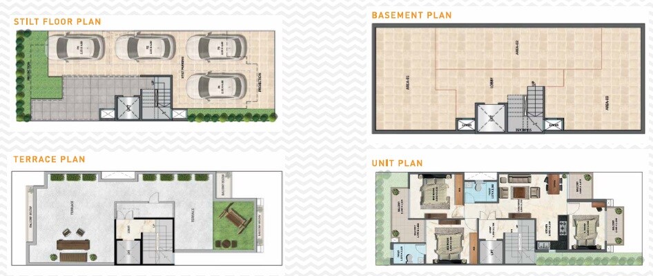 Floor plan of 3 BHK 1385 Sq. Ft. Ind Floor in Signature Global City 92, Gurgaon