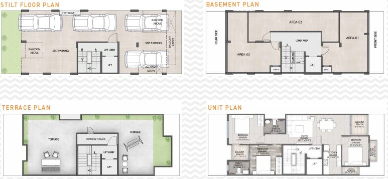 Floor plan of 3 BHK 1432 Sq. Ft. Ind Floor in Signature Global City 92, Gurgaon