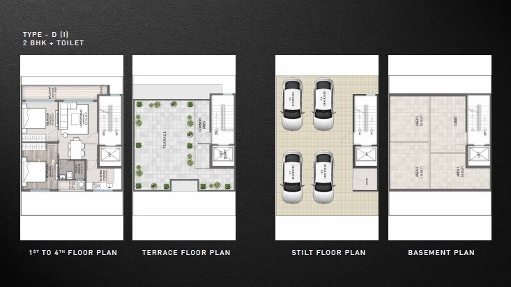 Floor plan of 2 BHK 981 Sq. Ft. Ind Floor in Signature Global City 93, Gurgaon