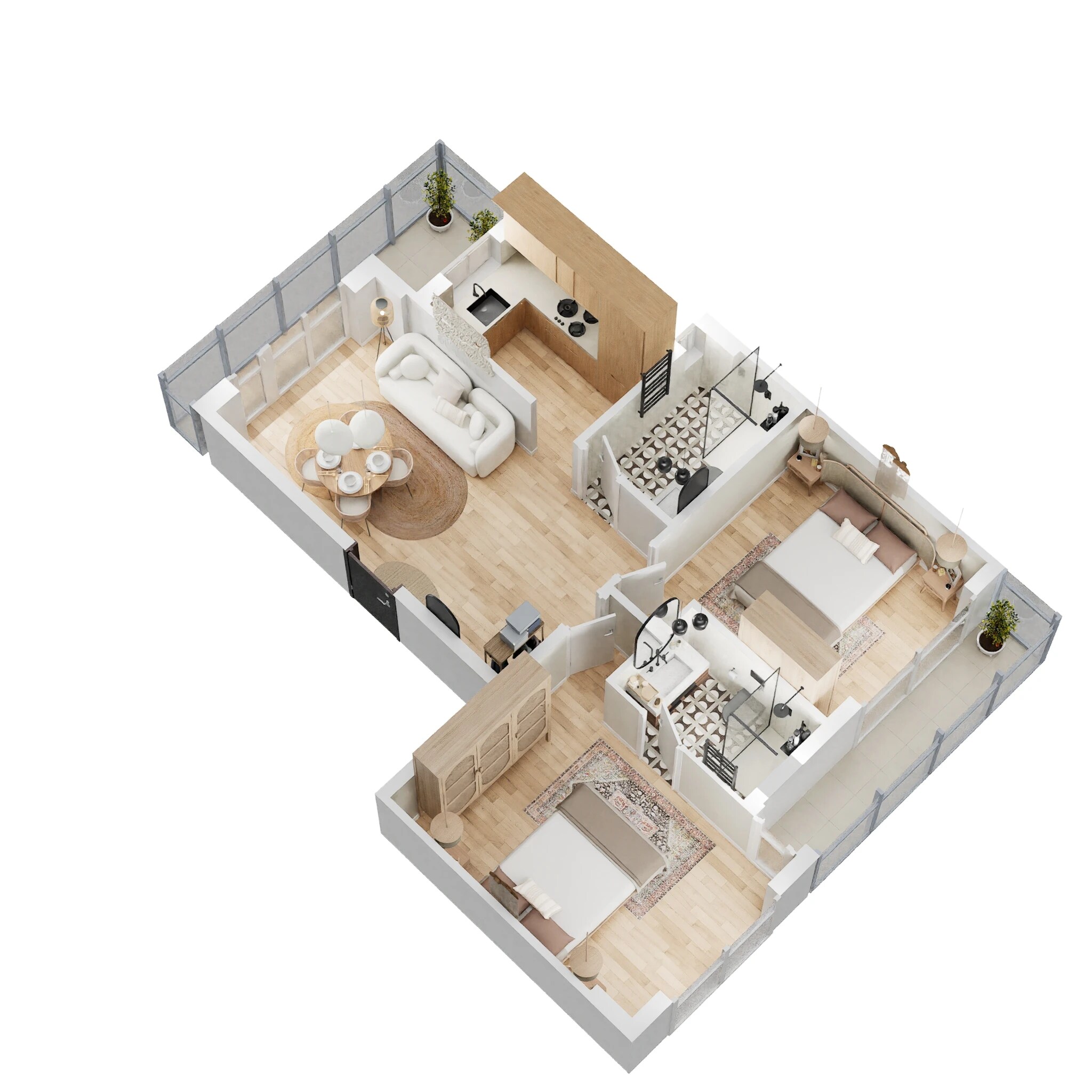 Floor plan of 2 BHK 1060 Sq. Ft. Ind Floor in Signature Global City, Gurgaon