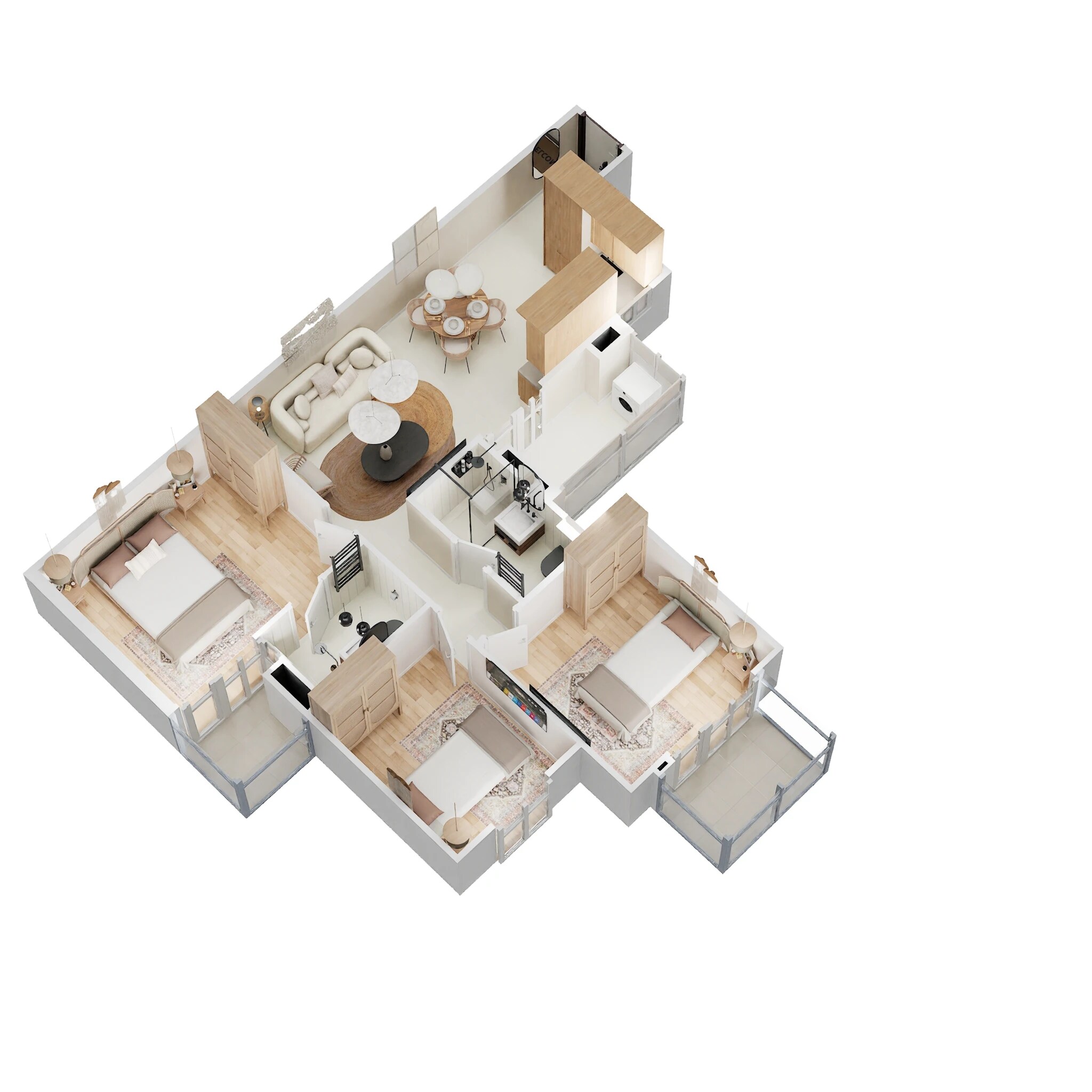 Floor plan of 3 BHK 759 Sq. Ft. Apartment in Signature Global Imperial, Gurgaon