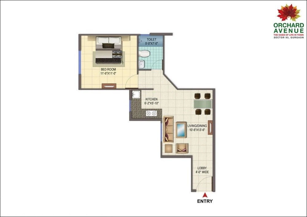  1 BHK Apartment at Signature Global Orchard Avenue, Sector 93 – for Rent