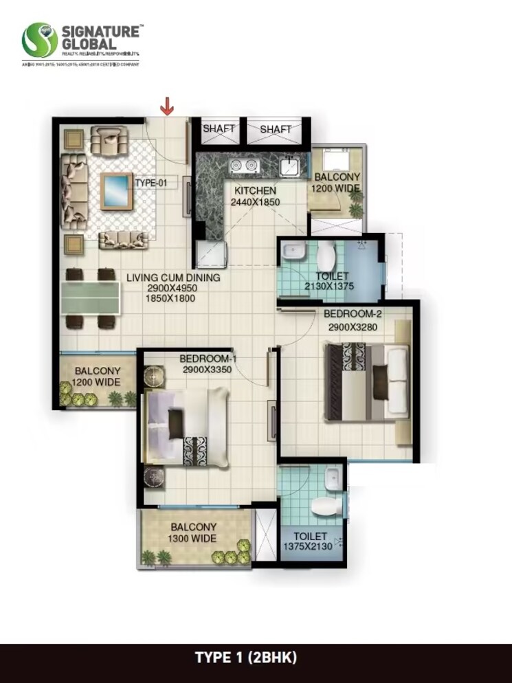 Other, signature-global-orchard-avenue 2 Bedroom 591 Sq.Ft. Apartment In Sector 93 Gurgaon 8599303