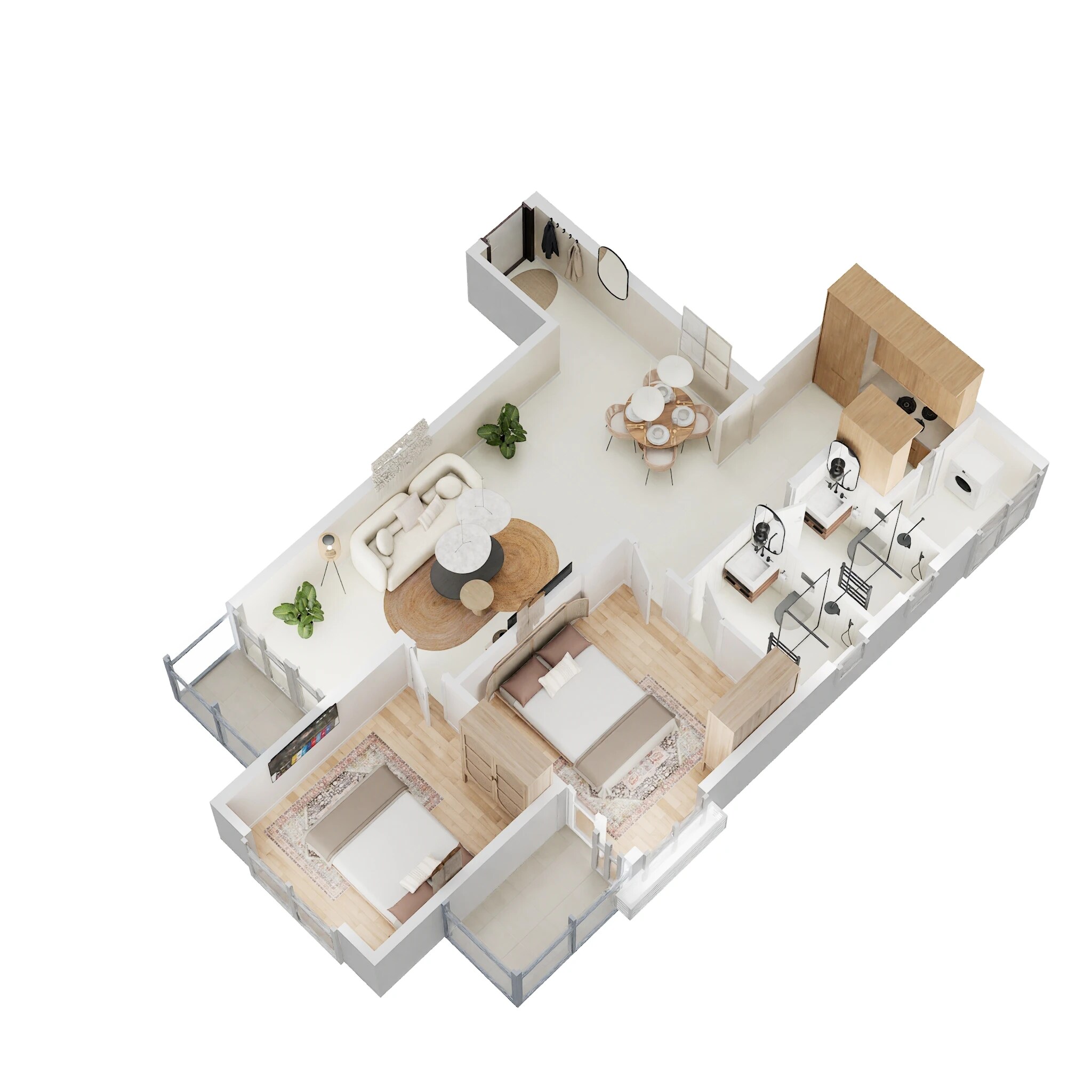 2 BHK 900 Sq. Ft. Apartment