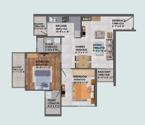  2 BHK Apartment at Signature Global Proxima, Sector 89 – for Rent