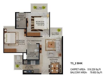  2 BHK Apartment at Signature Global The Millennia, Sector 37d – for Sale