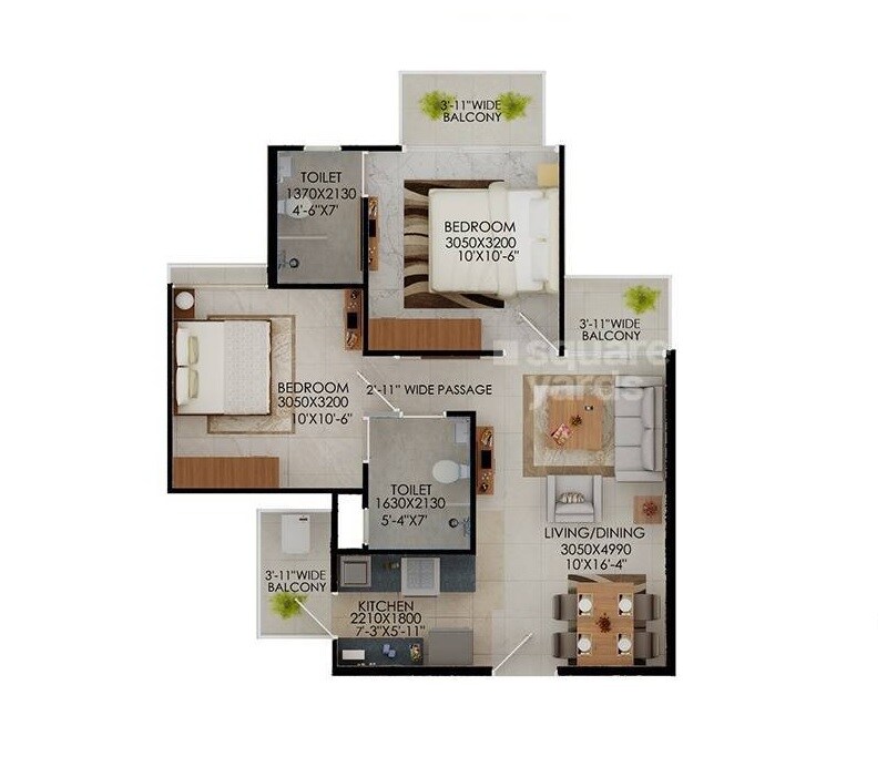 Other, signature-global-the-millennia 2 Bedroom 800 Sq.Ft. Apartment In Garoli Kalan Gurgaon 9041329