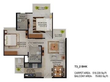  2 BHK Apartment at Signature Global The Millennia, Sector 37d – for Sale