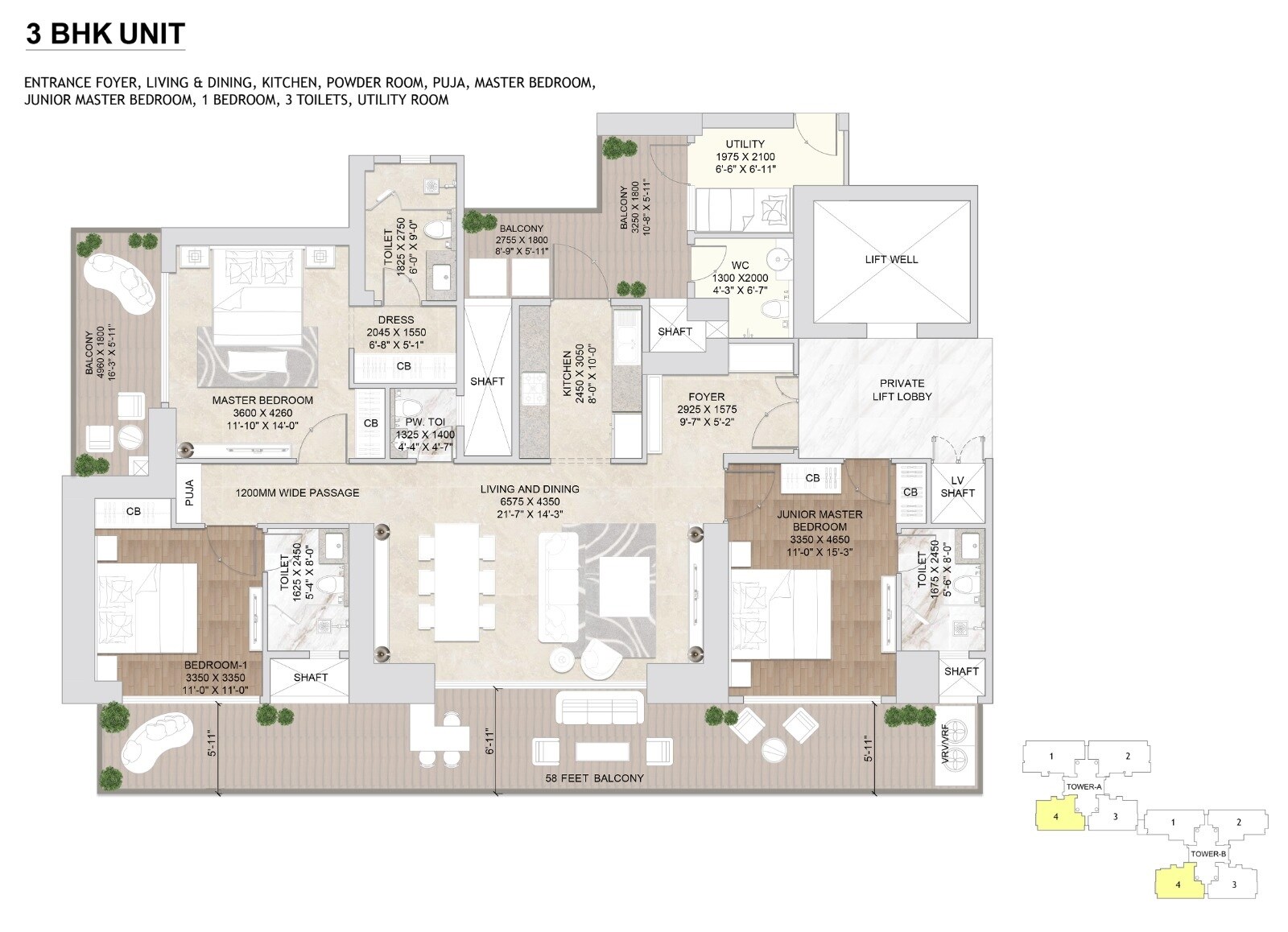 Other, signature-global-twin-tower-dxp 3 Bedroom 2650 Sq.Ft. Apartment In Sector 84 Gurgaon 7642325