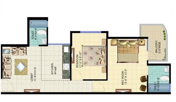 2 BHK 548 Sq. Ft. Apartment