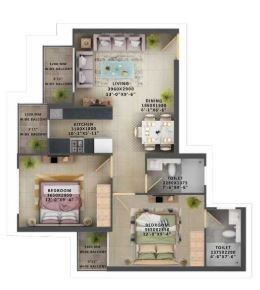  2 BHK Apartment at Signature The Millennia 2, Garoli Kalan – for Rent