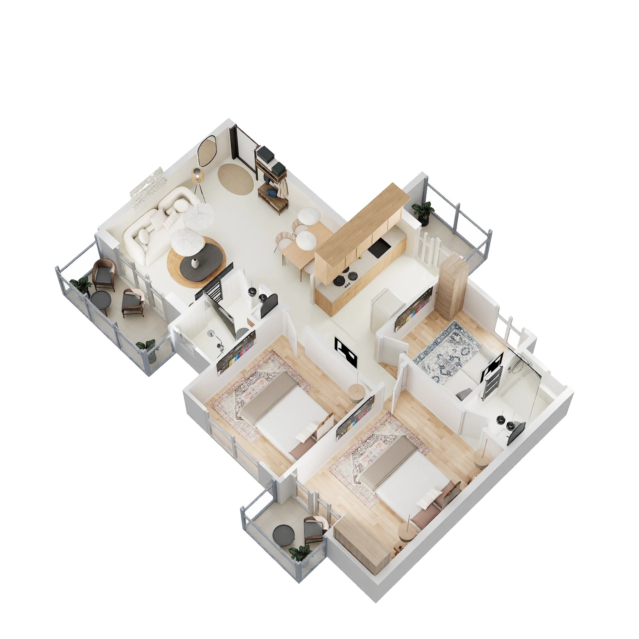 Floor plan of 2 BHK 749 Sq. Ft. Apartment in Signature The Millennia 4, Gurgaon