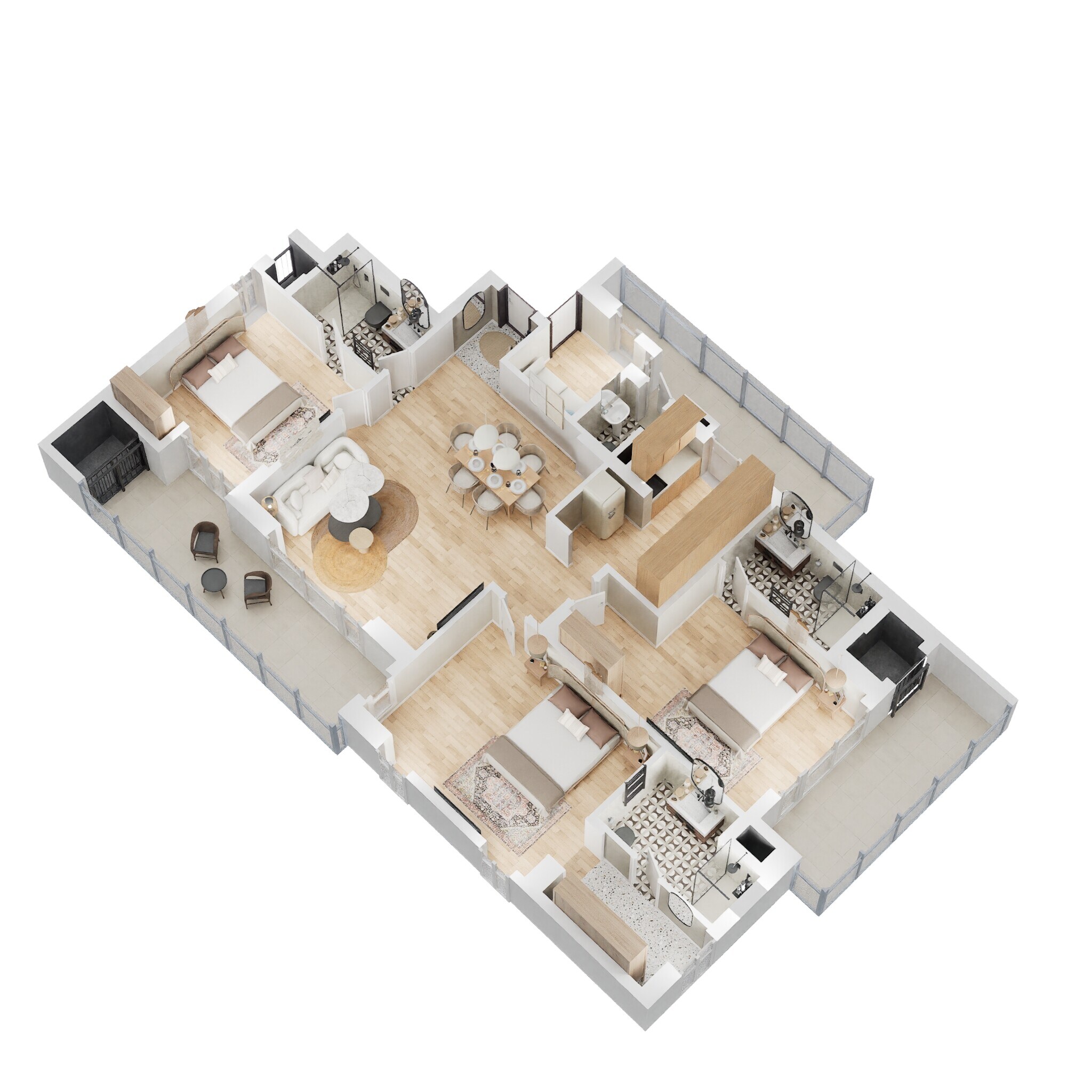 Floor plan of 3 BHK 2150 Sq. Ft. Apartment in Silverglades Hightown, Gurgaon