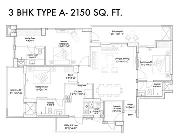  3 BHK Apartment at Silverglades Hightown, Sushant Lok I – for Sale