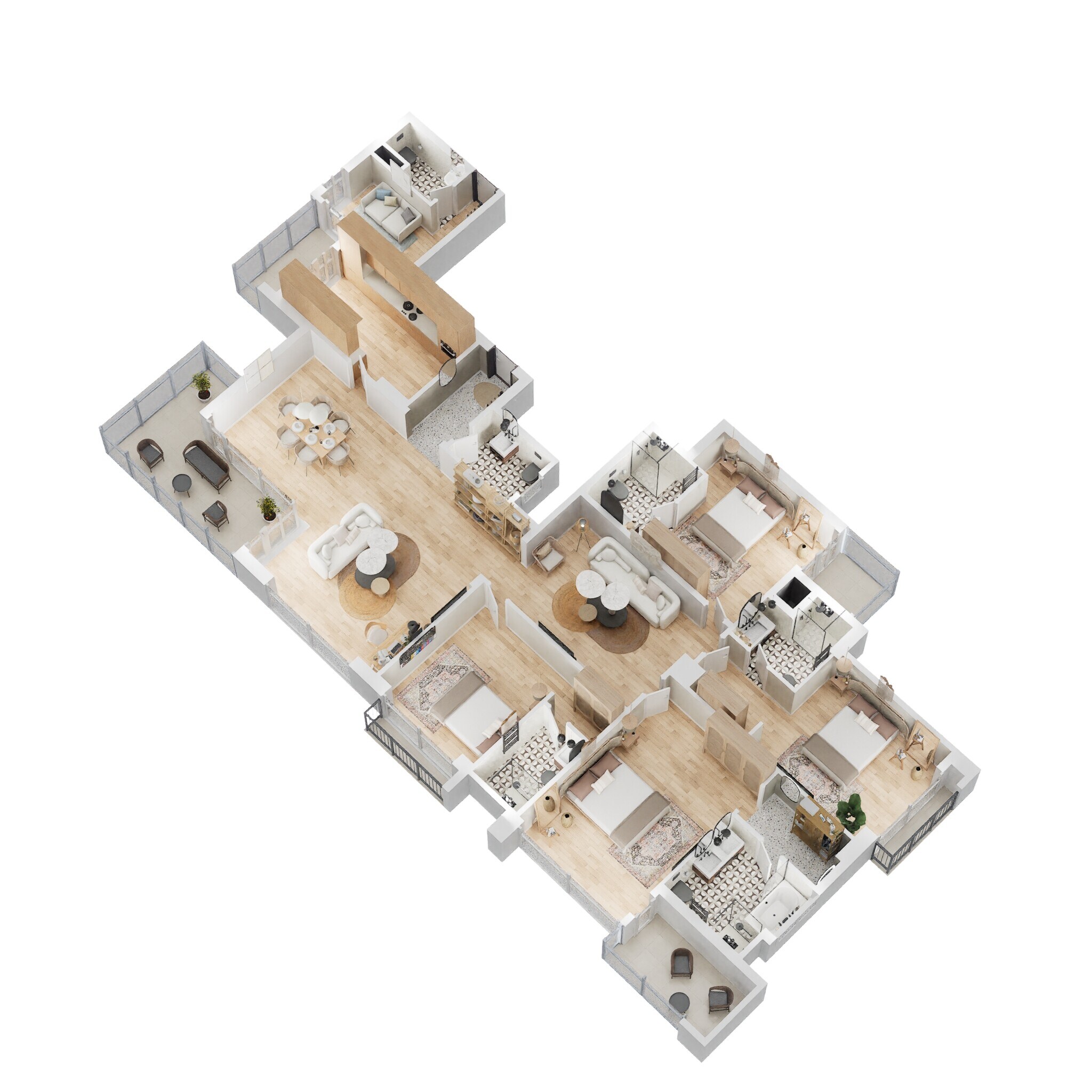 Floor plan of 4 BHK 3300 Sq. Ft. Apartment in Silverglades Hightown, Gurgaon