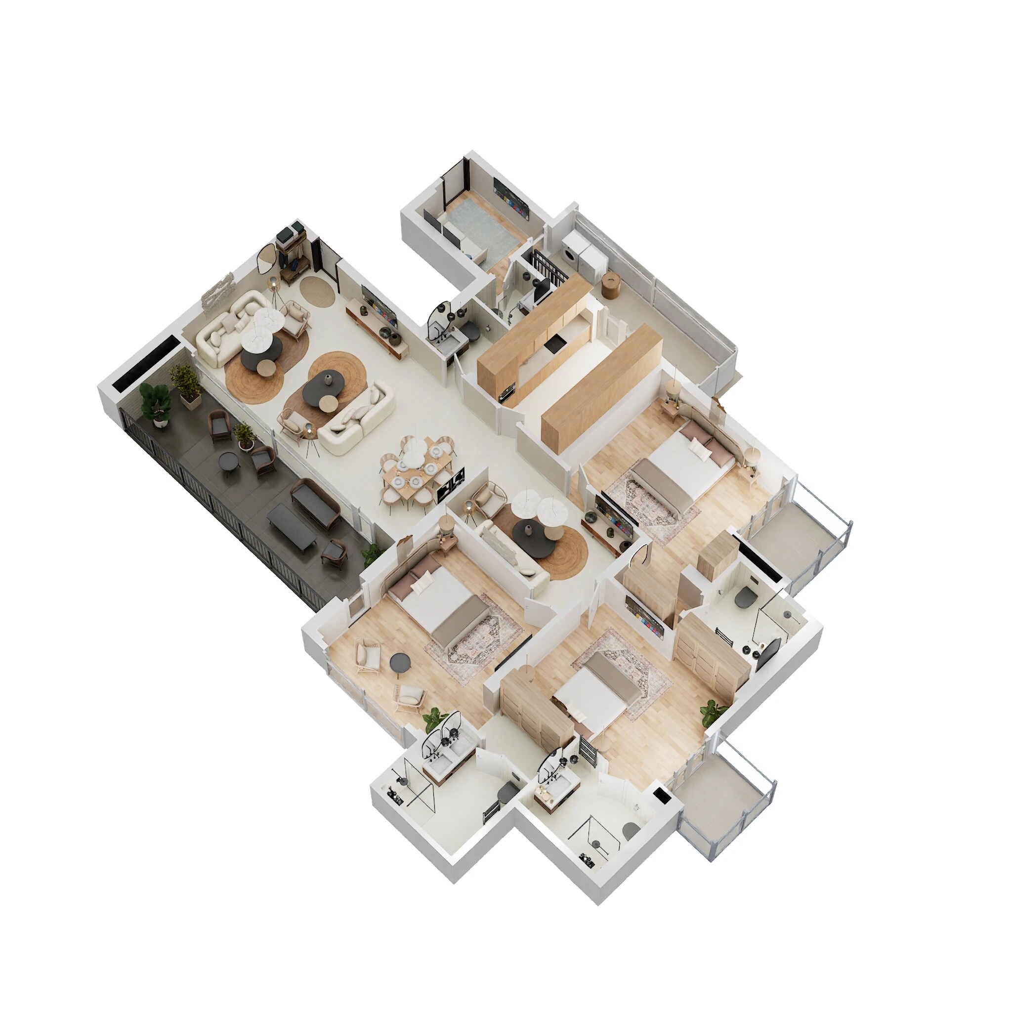 Floor plan of 3 BHK 2800 Sq. Ft. Apartment in Silverglades The Legacy, Gurgaon