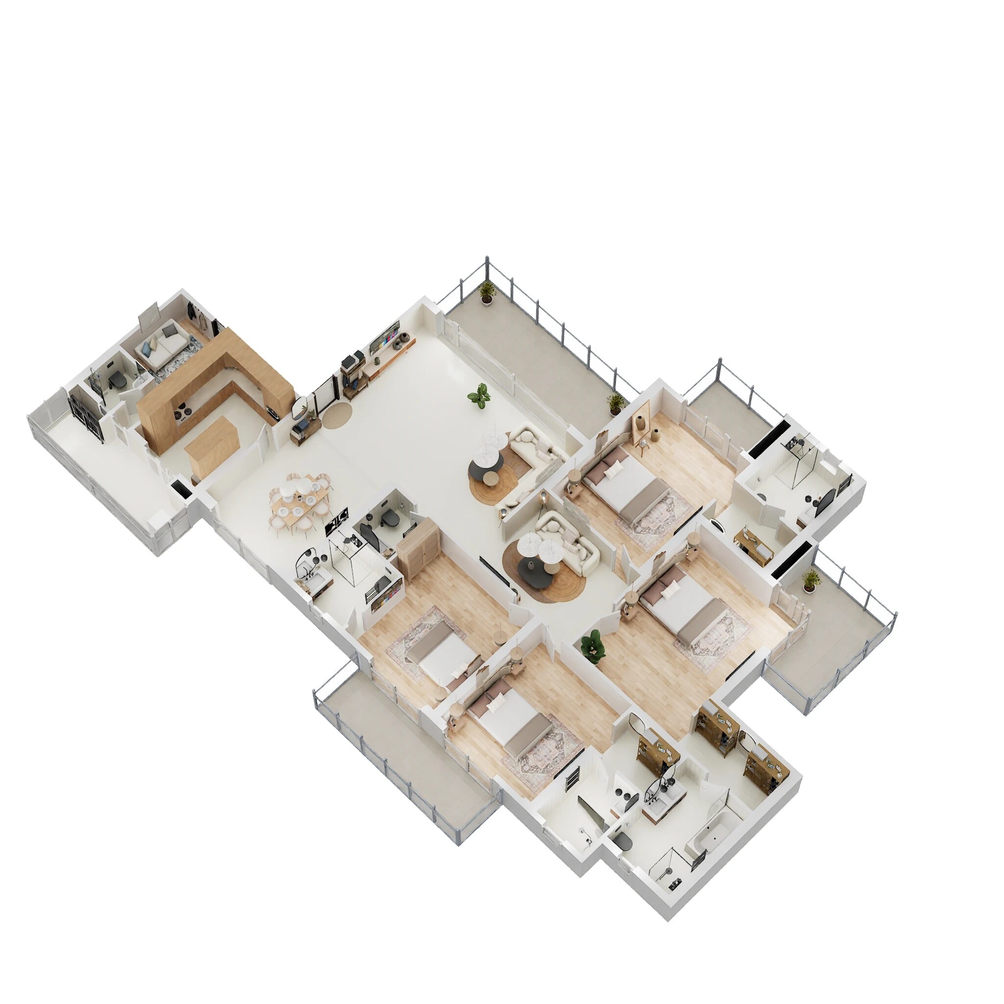 Floor plan of 4 BHK 3800 Sq. Ft. Apartment in Silverglades The Legacy, Gurgaon
