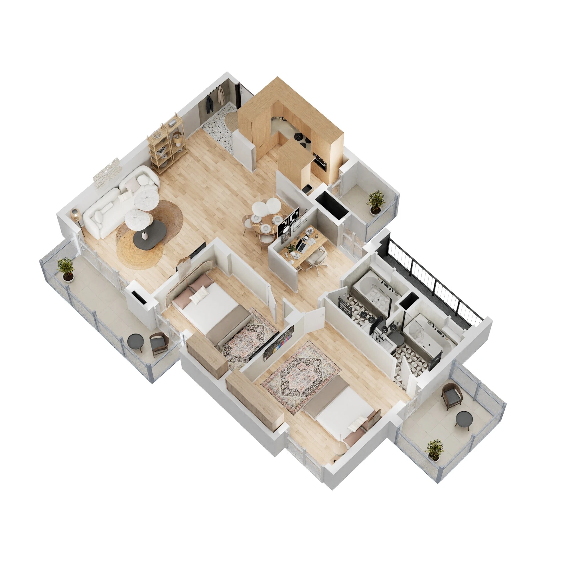 Floor plan of 2 BHK 1425 Sq. Ft. Apartment in Silverglades The Melia, Gurgaon