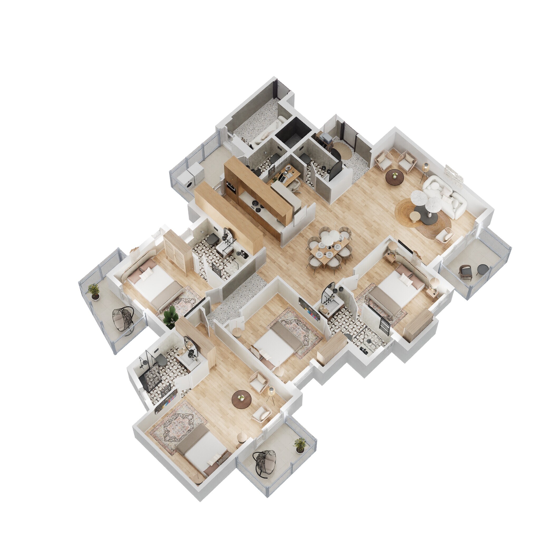 Floor plan of 4 BHK 2435 Sq. Ft. Apartment in Silverglades The Melia, Gurgaon