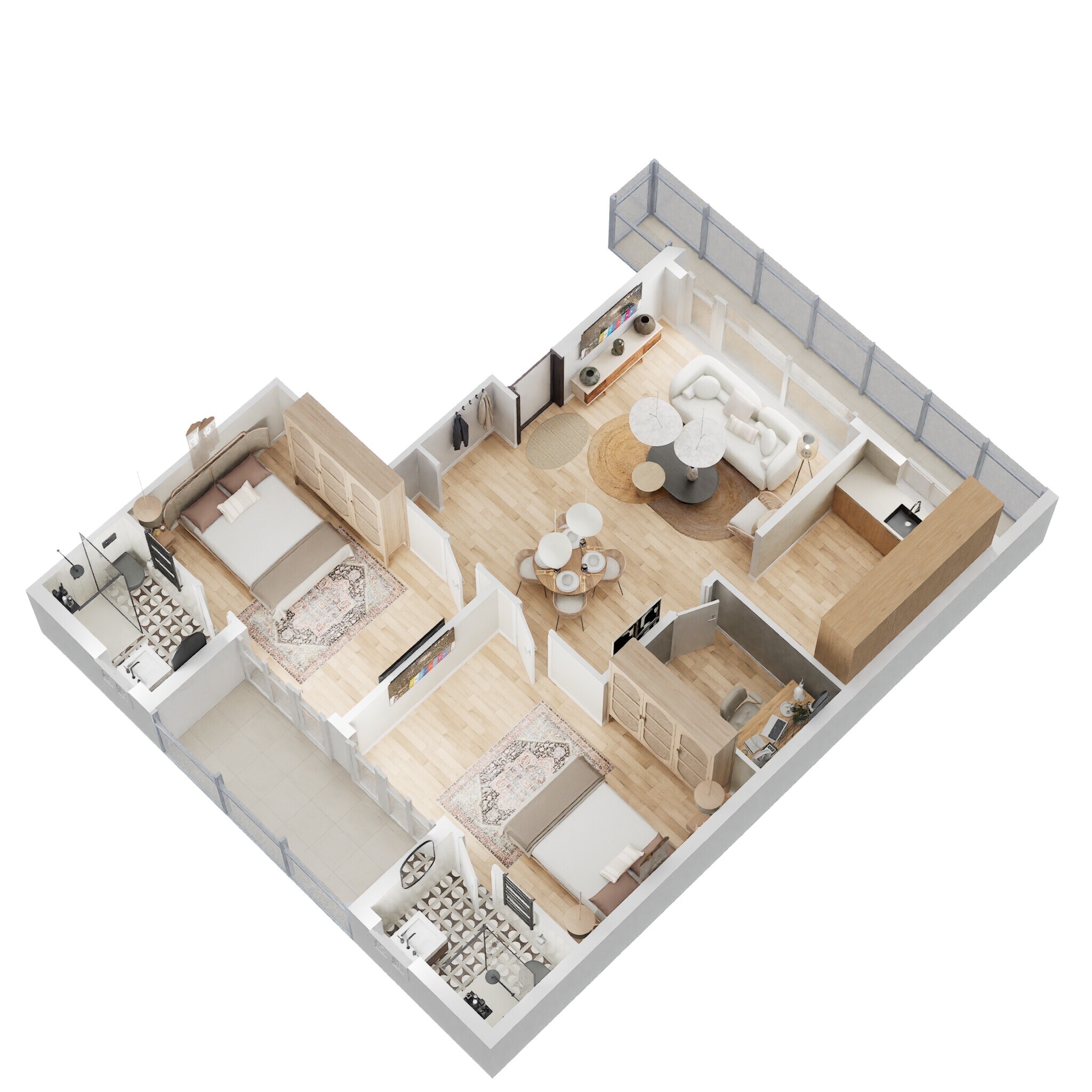Floor plan of 2 BHK 1105 Sq. Ft. Ind Floor in Smart World Gems, Gurgaon