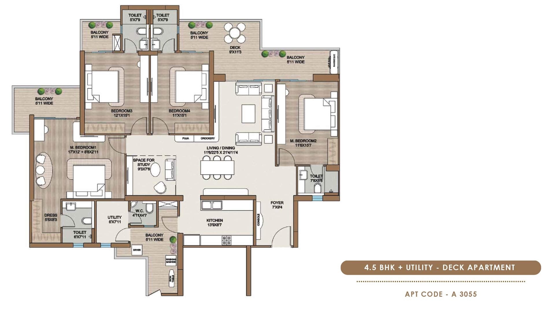 Other, smart-world-one-dxp 4 Bedroom 3055 Sq.Ft. Apartment In Sector 113 Gurgaon 7856522