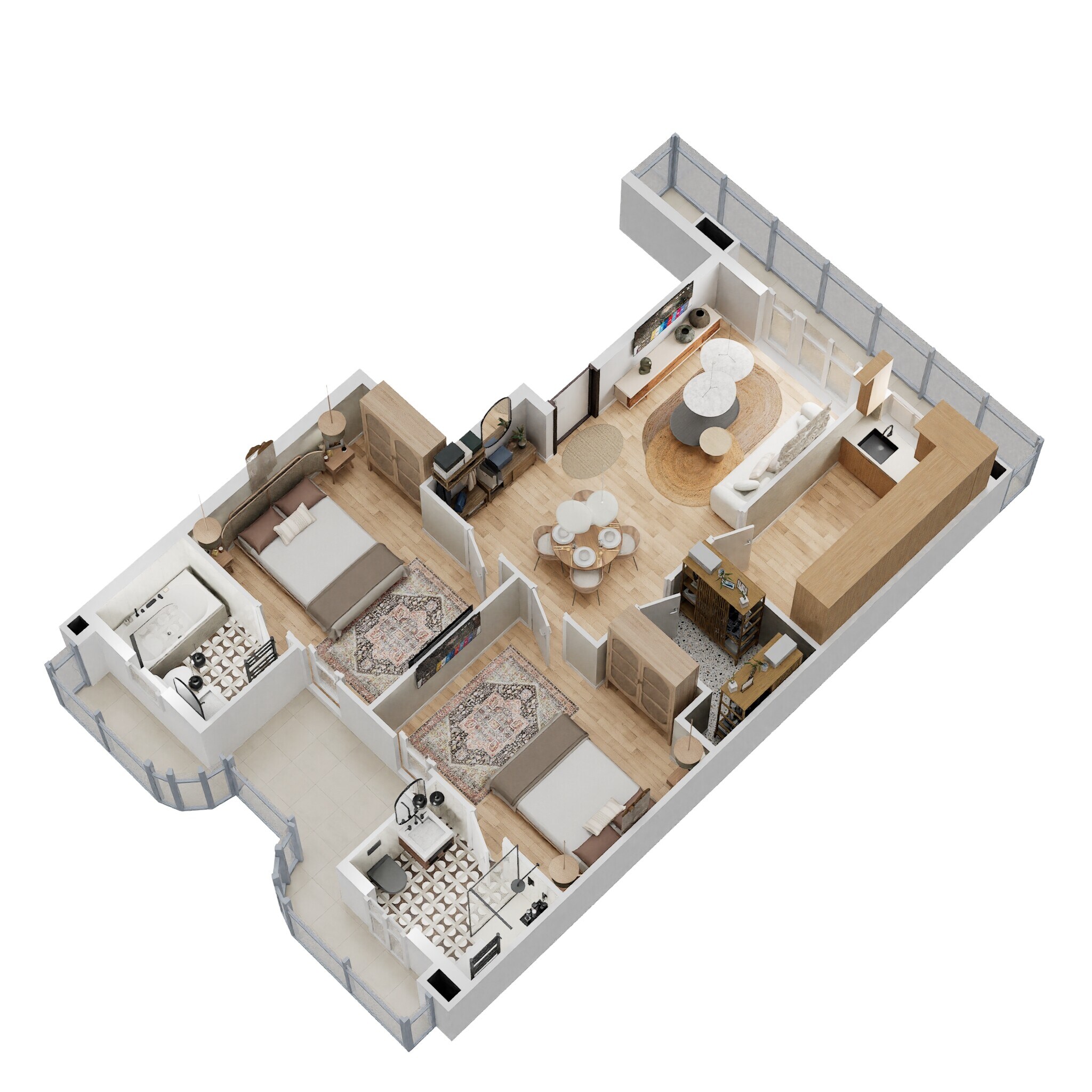 Floor plan of 2 BHK 1150 Sq. Ft. Ind Floor in Smart World Orchard, Gurgaon