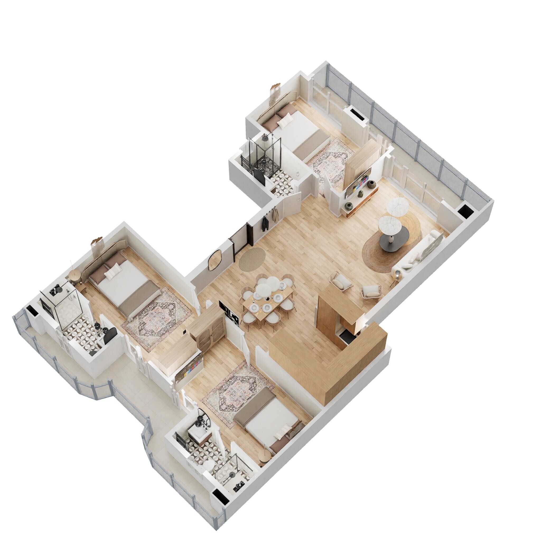 Floor plan of 3 BHK 1630 Sq. Ft. Ind Floor in Smart World Orchard, Gurgaon