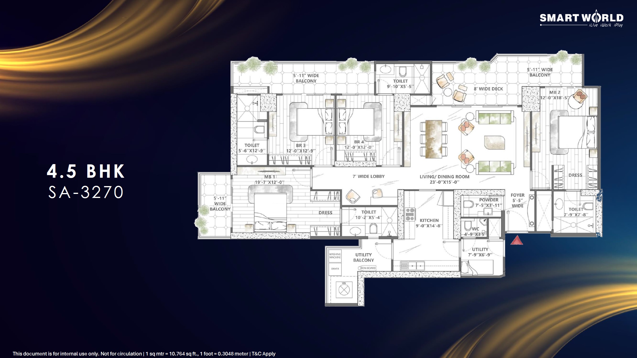 Smart World Sky Arc 4 BHK Layout