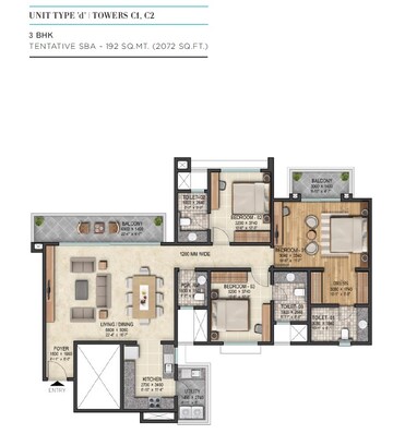  3 BHK Apartment at Sobha City Gurgaon, Sector 108 – for Sale