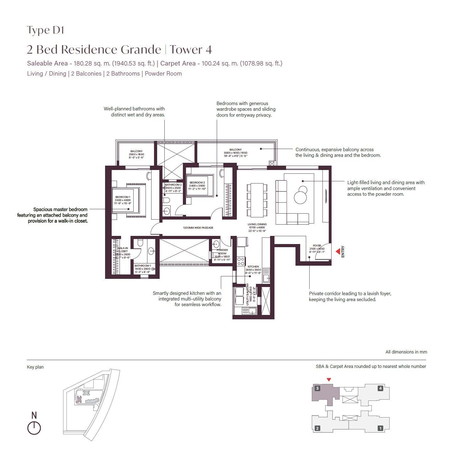 2 BHK 1940 Sq. Ft. Apartment