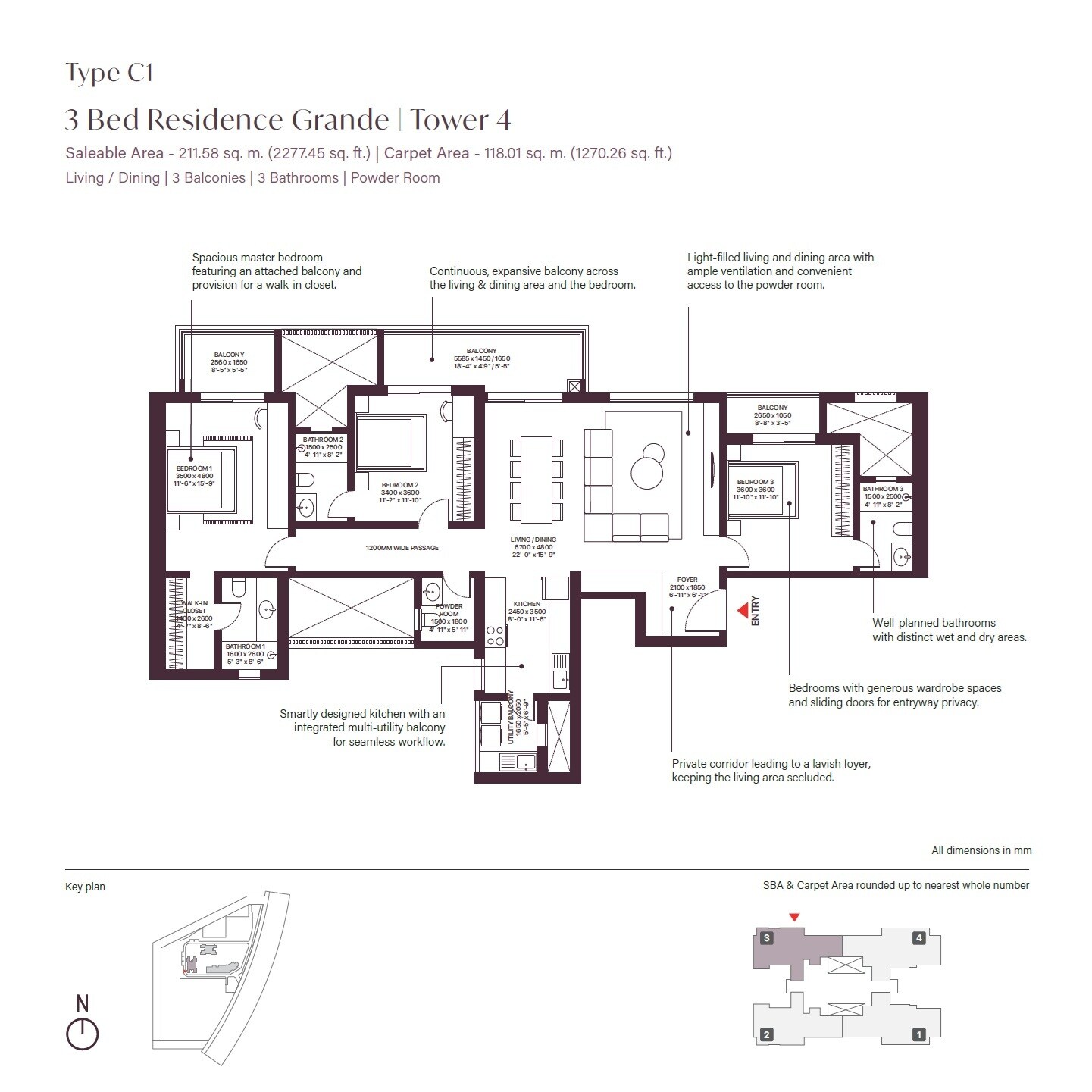 3 BHK 2277 Sq. Ft. Apartment