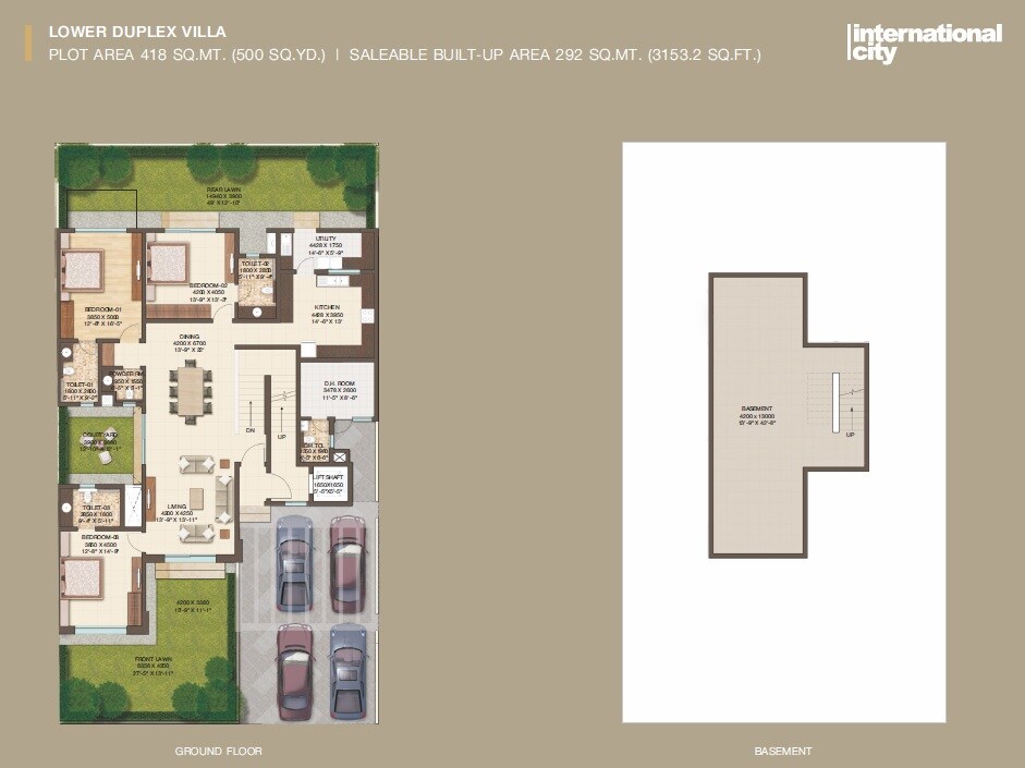 Floor plan of 4 BHK 3153 Sq. Ft. Villa in Sobha International City Phase 1, Gurgaon