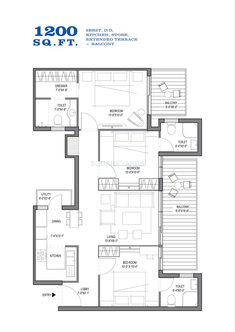 spire south apartment 2bhk 1200sqft 1
