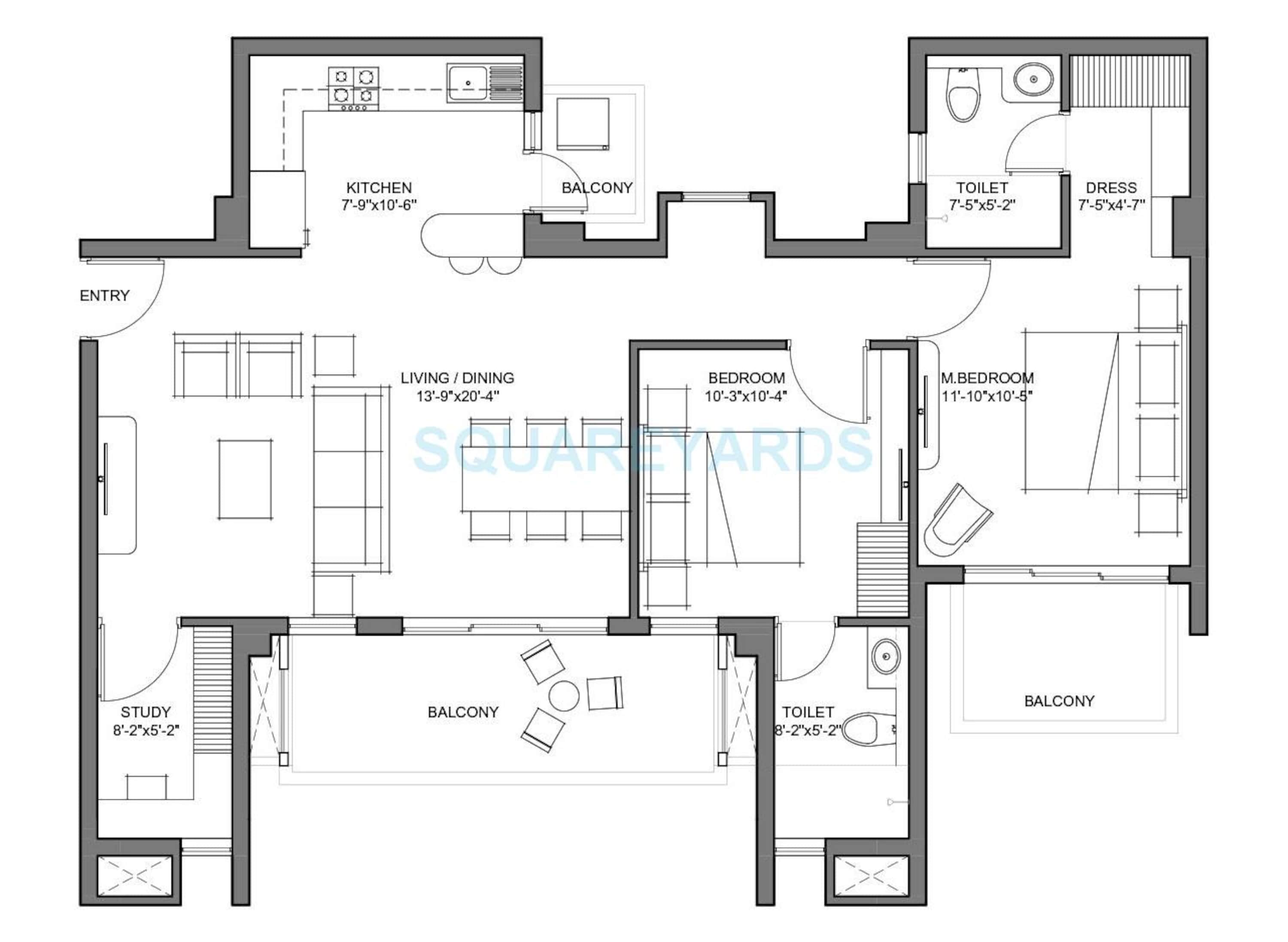 spire south apartment 2bhk 1460sqft 1