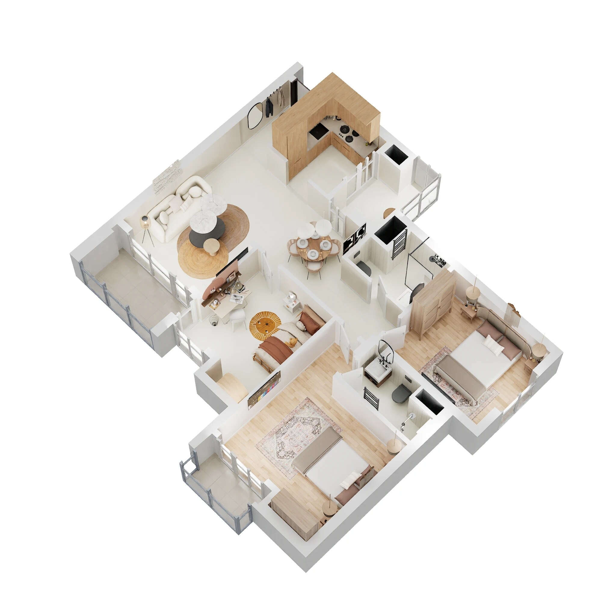 Floor plan of 3 BHK 1450 Sq. Ft. Apartment in SS Cendana, Gurgaon